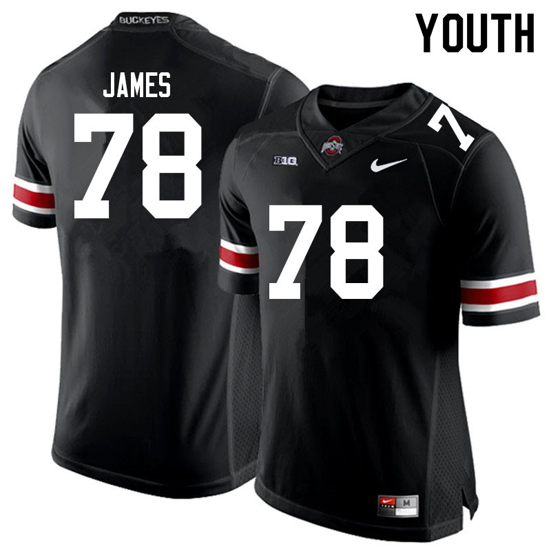 Ohio State Buckeyes Jakob James Youth #78 Black Authentic Stitched College Football Jersey